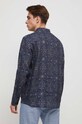 Koszula lniana męska z kołnierzykiem button-down kolor granatowy granatowy RS23.KDM801