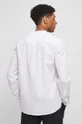 Koszula lniana męska gładka kolor biały Materiał zasadniczy: 55 % Len, 45 % Bawełna, Inne materiały: 100 % Poliester