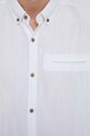 Koszula lniana męska z kołnierzykiem button-down kolor biały RS23.KKM070 biały RS23