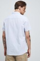 Koszula lniana męska z kołnierzykiem button-down kolor niebieski niebieski RS23.KKM070