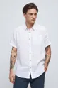 Plátěná košile pánská bílá barva Pánský