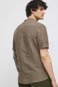 brązowy Koszula męska gładka ze stójką kolor brązowy