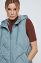 Kamizelka damska ocieplana kolor jasnoniebieski turkusowy RS23.KMD200