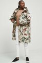 Płaszcz damski wzorzysty kolor beżowy RS23.KPD601 beżowy RS23