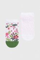 Skarpetki damskie bawełniane w kwiaty (2-pack) kolor multicolor skarpetki krótkie multicolor RS23.LGD802