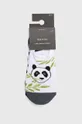Skarpetki damskie bawełniane w pandy (3-pack) kolor szary 75 % Bawełna, 23 % Poliamid, 2 % Elastan