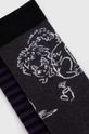 Skarpetki męskie bawełniane wzorzyste (2-pack) kolor czarny czarny