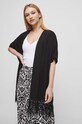 Kimono damskie gładkie kolor czarny tkanina czarny RS23.NKDB00