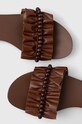 Klapki damskie skórzane kolor brązowy pozostałe brązowy RS23.OBD806