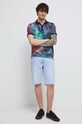 Polo bawełniane męskie wzorzyste z domieszką elastanu kolor czarny RS23.POM901 czarny RS23