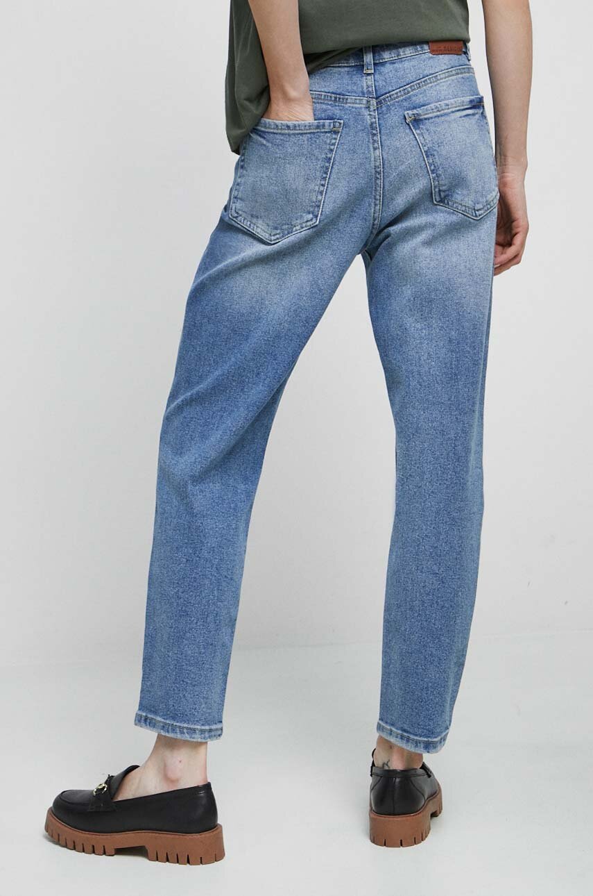 Jeansy damskie mom fit kolor niebieski Materiał zasadniczy: 99 % Bawełna, 1 % Elastan, Podszewka: 100 % Bawełna