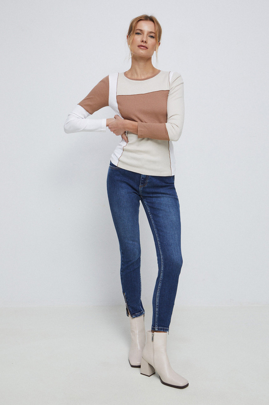 Jeansy damskie skinny kolor granatowy granatowy