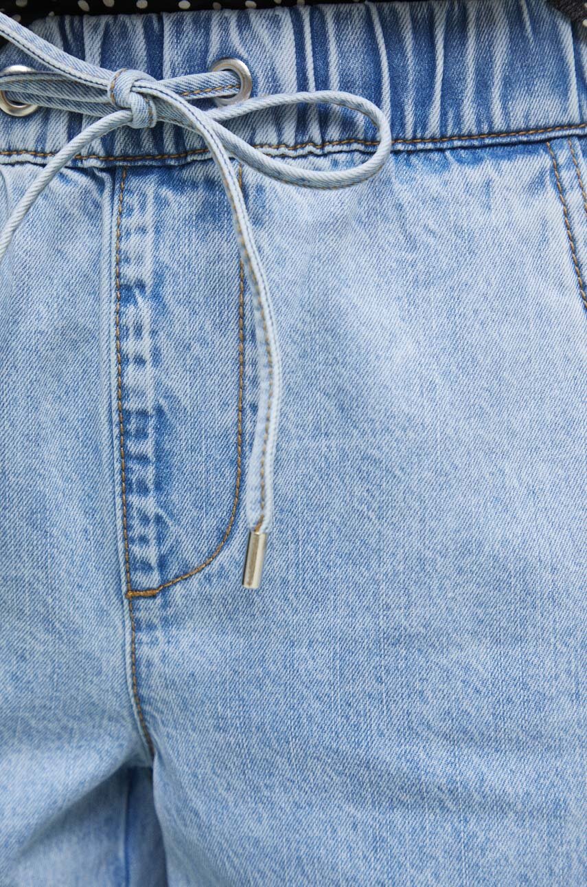 niebieski Jeansy damskie jogger kolor niebieski