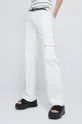 Jeansy damskie wide leg kolor biały biały