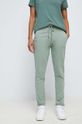 oliwkowy Spodnie dresowe damskie gładkie kolor zielony Damski