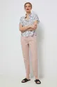 Kalhoty dámské růžová barva růžová