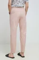 Spodnie damskie gładkie kolor różowy 98 % Bawełna, 2 % Elastan