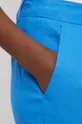 Spodnie lniane damskie gładkie kolor niebieski Materiał zasadniczy: 55 % Len, 45 % Wiskoza, Inne materiały: 80 % Poliester, 20 % Bawełna