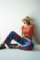 Spodnie damskie wzorzyste kolor multicolor Damski
