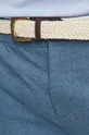 granatowy Spodnie lniane męskie gładkie kolor granatowy