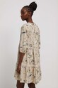 Odzież Sukienka lniana damska wzorzysta kolor beżowy RS23.SUD807 beżowy