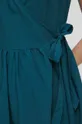 Sukienka z domieszką lnu damska gładka kolor turkusowy Damski