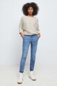 Sweter damski prążkowany kolor beżowy RS23.SWD021 beżowy RS23