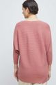Sweter damski prążkowany kolor różowy 50 % Wiskoza, 26 % Poliamid, 24 % Poliester