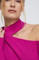 Sweter damski prążkowany kolor różowy Damski