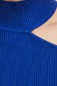 Sweter damski prążkowany kolor fioletowy Damski