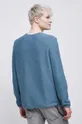 Sweter bawełniany męski z fakturą kolor turkusowy 100 % Bawełna