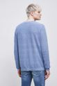 Sweter bawełniany męski z fakturą kolor niebieski 100 % Bawełna