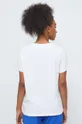 T-shirt bawełniany damski gładki z domieszką elastanu kolor biały <p>95 % Bawełna, 5 % Elastan</p>