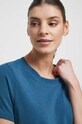 T-shirt bawełniany damski gładki z domieszką elastanu kolor turkusowy turkusowy RS23.TSD020