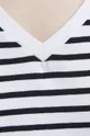 T-shirt bawełniany damski wzorzysty z domieszką elastanu kolor biały Damski