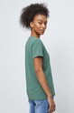 Odzież T-shirt bawełniany damski gładki z domieszką elastanu kolor zielony RS23.TSD030 zielony
