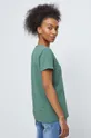 T-shirt bawełniany damski gładki z domieszką elastanu kolor zielony 96 % Bawełna, 4 % Elastan