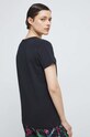 Odzież T-shirt bawełniany damski gładki z domieszką elastanu kolor czarny RS23.TSD030 czarny