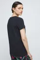 T-shirt bawełniany damski gładki z domieszką elastanu kolor czarny 96 % Bawełna, 4 % Elastan