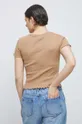 T-shirt bawełniany damski z fakturą z domieszką elastanu kolor beżowy 98 % Bawełna, 2 % Elastan