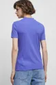 T-shirt damski prążkowany kolor fioletowy 48 % Bawełna, 48 % Wiskoza, 4 % Elastan
