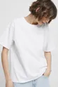 biały T-shirt bawełniany gładki kolor biały