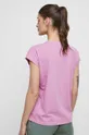 T-shirt bawełniany damski gładki kolor fioletowy 100 % Bawełna