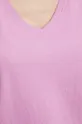 T-shirt bawełniany damski gładki kolor fioletowy Damski