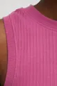 Top bawełniany damski prążkowany z domieszką elastanu kolor fioletowy Damski