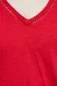 T-shirt bawełniany damski gładki kolor czerwony Damski