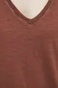 Bavlnené tričko dámsky hnedá farba Dámsky