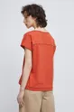 T-shirt bawełniany damski gładki kolor czerwony 100 % Bawełna