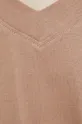 T-shirt bawełniany damski kolor beżowy
