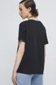 T-shirt bawełniany damski kolor czarny 100 % Bawełna